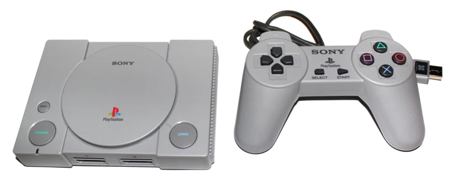Imagem de PlayStation Classic — PlayStation Classic Konsole + Controller (transparenter Hintergrund)